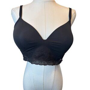 Natori Womens 36D Black Lace Trim Wireless Bra